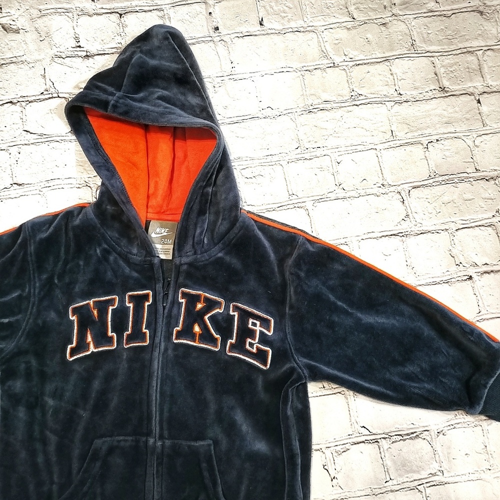 Nike 2 Piece Track Suit Navy & Orange 24 Months - Picture 3 of 4